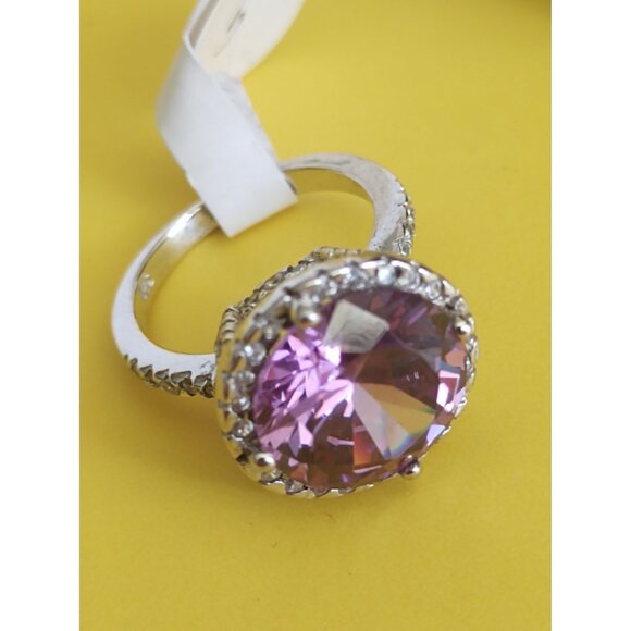 Italian Sterling Silver 925 Women's Size 5 Ring Purple Amethyst - Picture 1 of 8